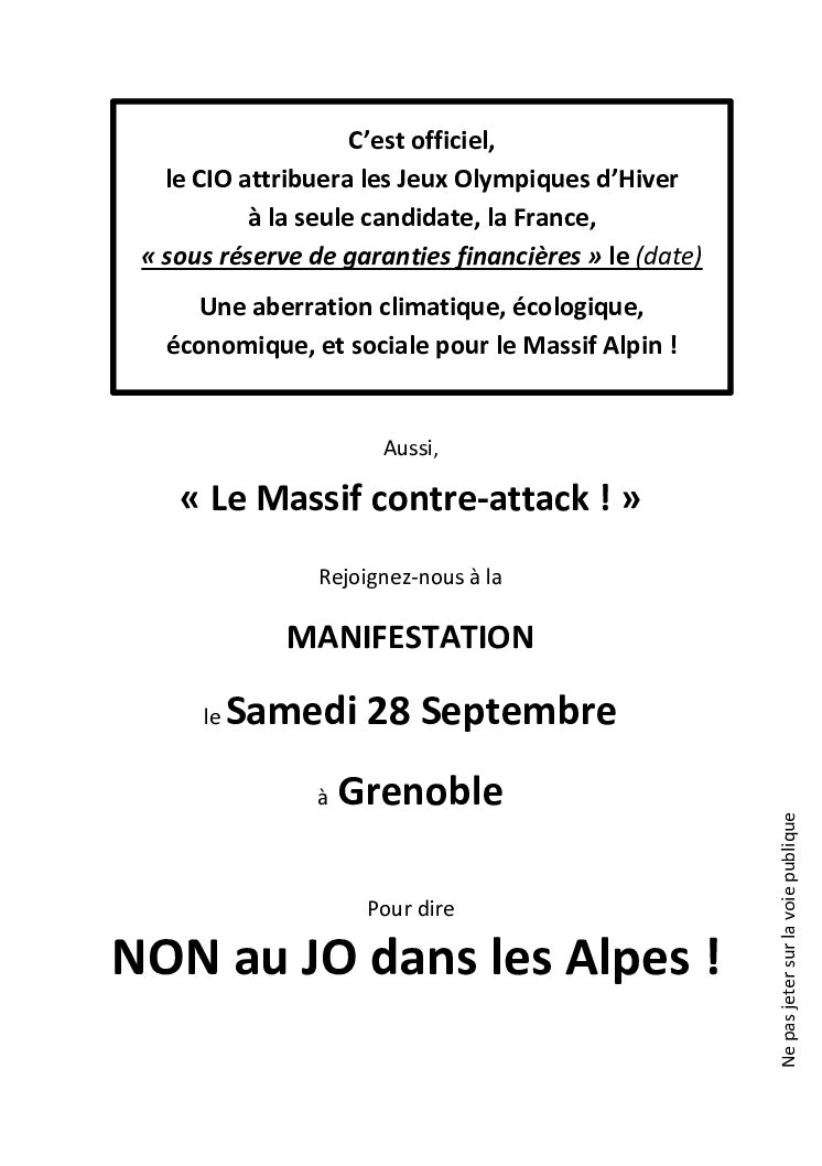 GRANDE MANIF “LE MASSIF CONTRE-ATTACK”